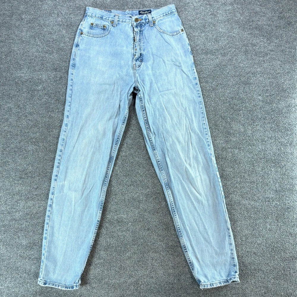 Eddie Bauer Vintage High Waisted Mom Jeans Light Wash Button Fly‎ Tall 10 Womens